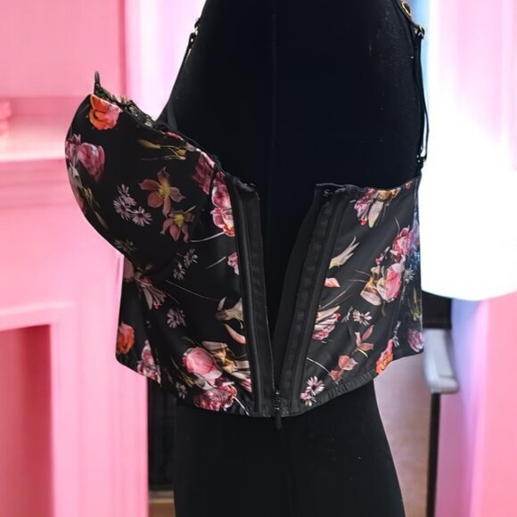 NWT-  Victoria's Secret Very Sexy Satin Floral Corset Bustier - Picture 2 of 3